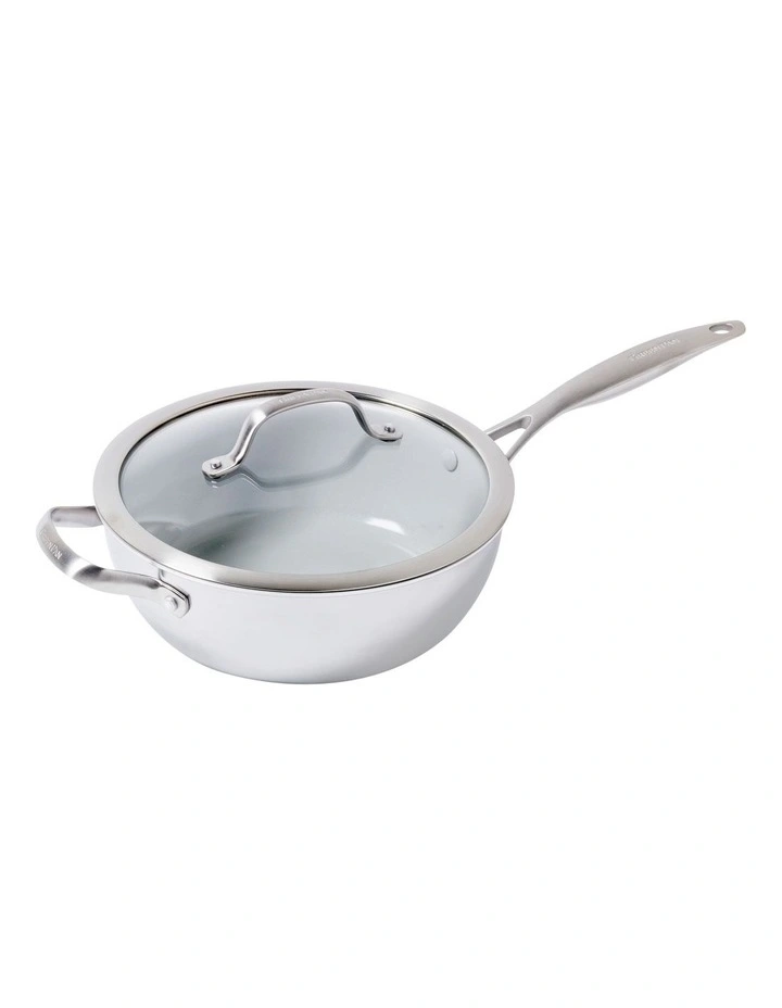Venice Pro Tri-Ply Stainless Steel Healthy Ceramic Nonstick 3QT Chef Saute Pan image 1