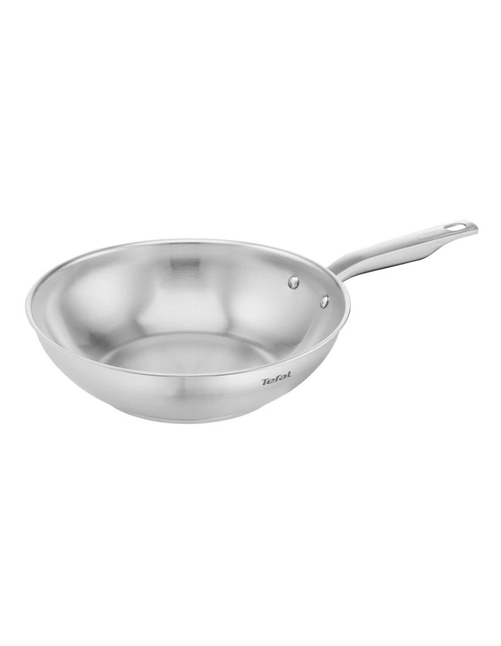 Virtuoso Induction Stainless Steel Uncoated Wok 28cm in Silver image 1