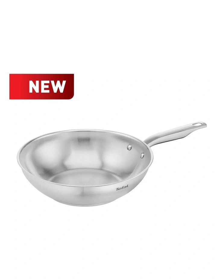Virtuoso Induction Stainless Steel Uncoated Wok 28cm in Silver image 2