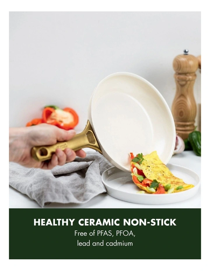 Padova Frypan 28cm PFAS-free ceramic non-stick Cream White image 3