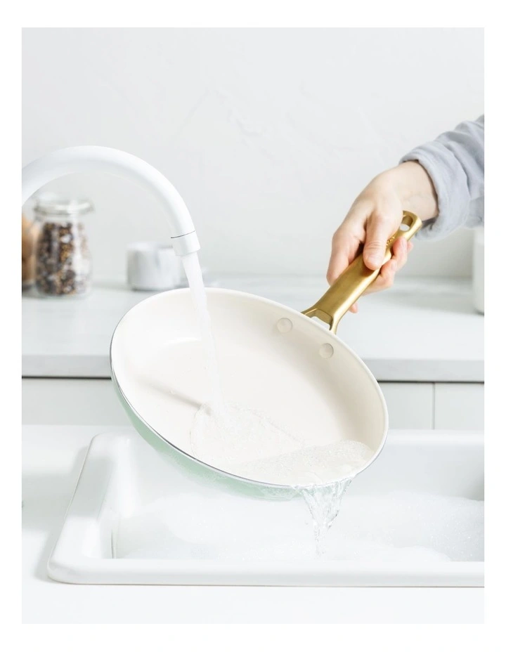 Padova 5 Pieces Cookware Set with Bonus Protective Sheets PFAS-free ceramic non-stick in Mint Green image 4