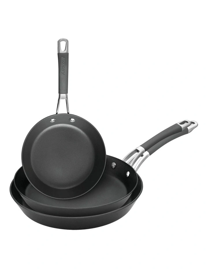 Nonstick Induction Skillet Fry Pan Triple Pack 20/24/28cm in Black image 1