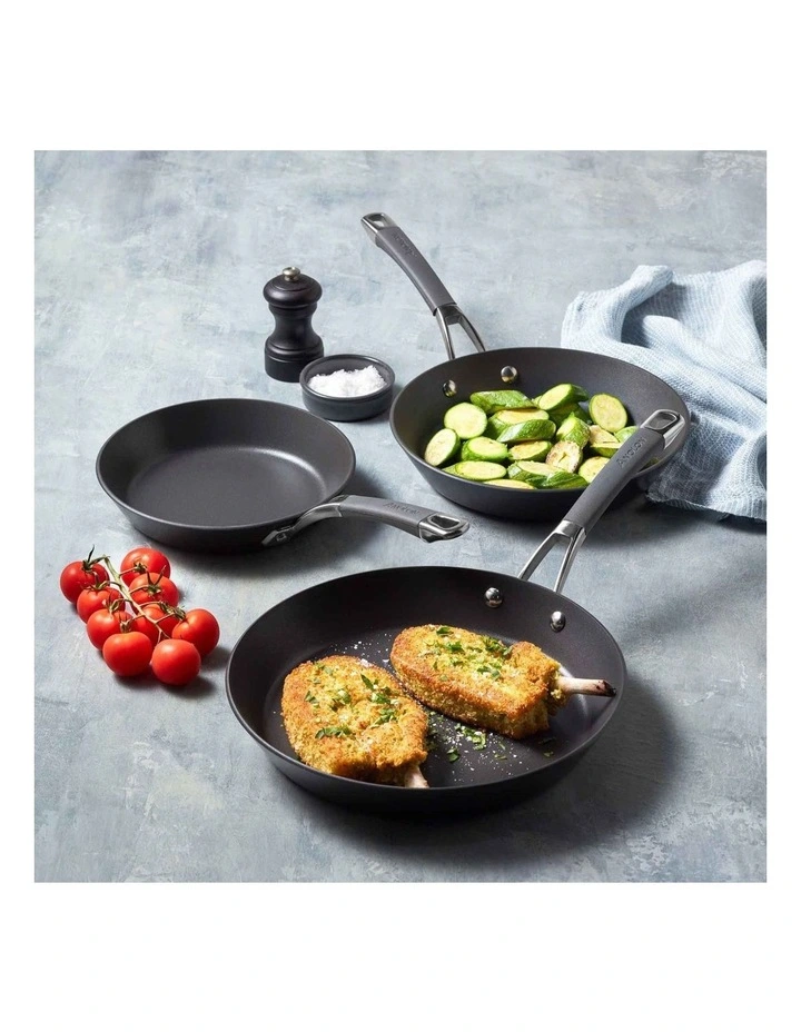 Nonstick Induction Skillet Fry Pan Triple Pack 20/24/28cm in Black image 2