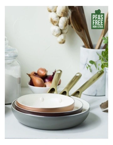GreenPan Shades 3pc Frypan Set Terra PFAS-free