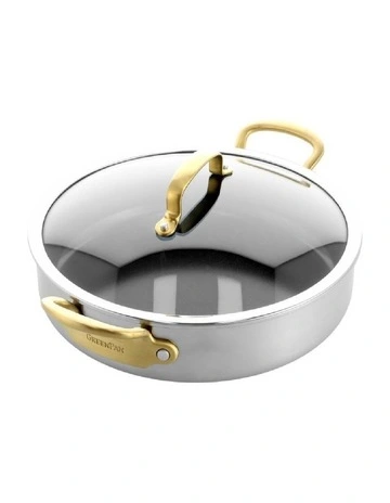Premiere Gold Saute Pan 30cm in Stainless Steel PFAS-free free ceramic non-stick