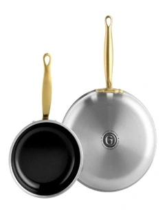 Premiere Frypan Set 2 Piece (26cm 20cm) in Stainless Steel