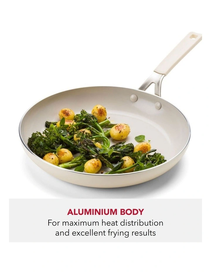 KitchenAid Aluminium Frypan 30cm Almond Cream image 3