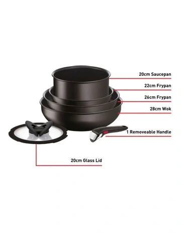 Ingenio Unlimited Induction Non-stick Cookware Set 6 Piece in Black