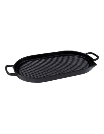 Oval Stove Top Grill 42 x 20cm in Black Onyx