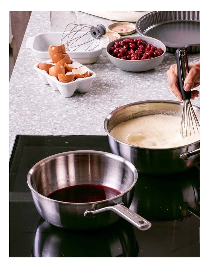 Triply Stainless Steel Open Conical Chef's Pan 20cm/2.36L in Silver image 2