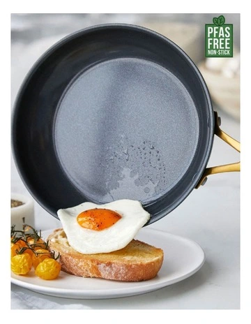 Jewel 20/24/28cm 3pc Frypan Set Morrocan green, Taupe and Oxford Blue PFAS-free ceramic non-stick