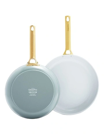 Padova 2pc Frypan set 26/30cm Smokey Blue PFAS-free ceramic non-stick