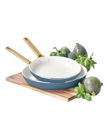 PFAS-Free Padova Frypan Set 26/30cm Ceramic Non-stick 2 Piece in Nova Blue