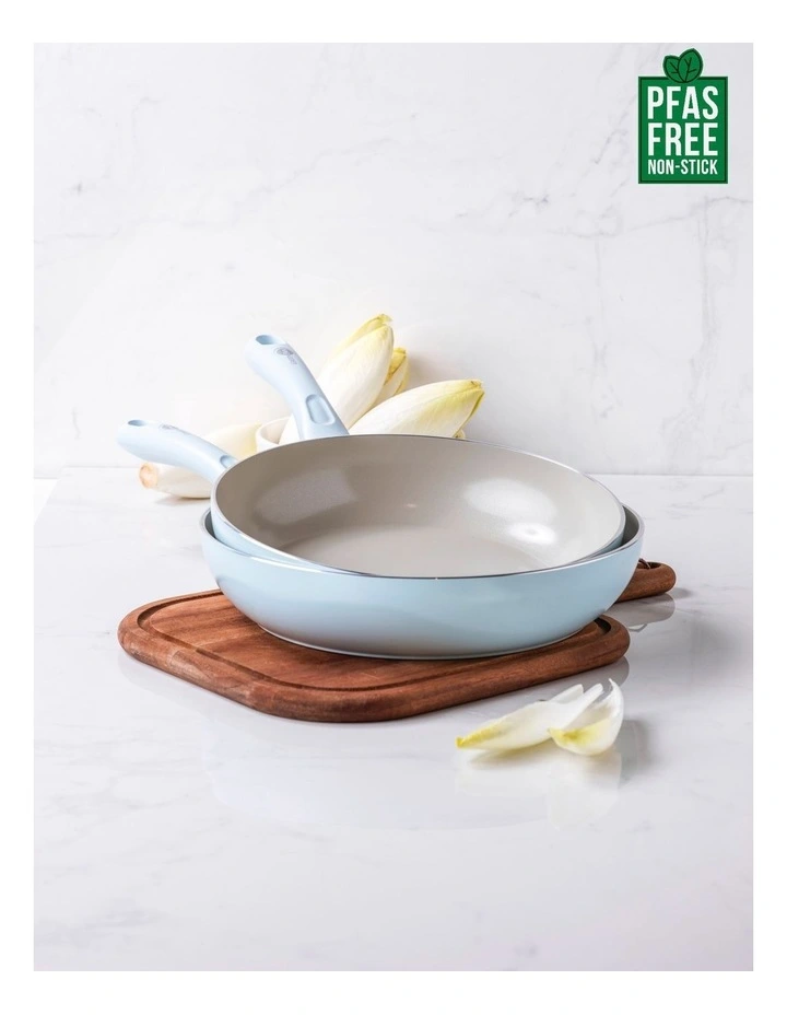 Diamond twin frypan set 20/28cm Light Blue PFAS-free ceramic non-stick image 2