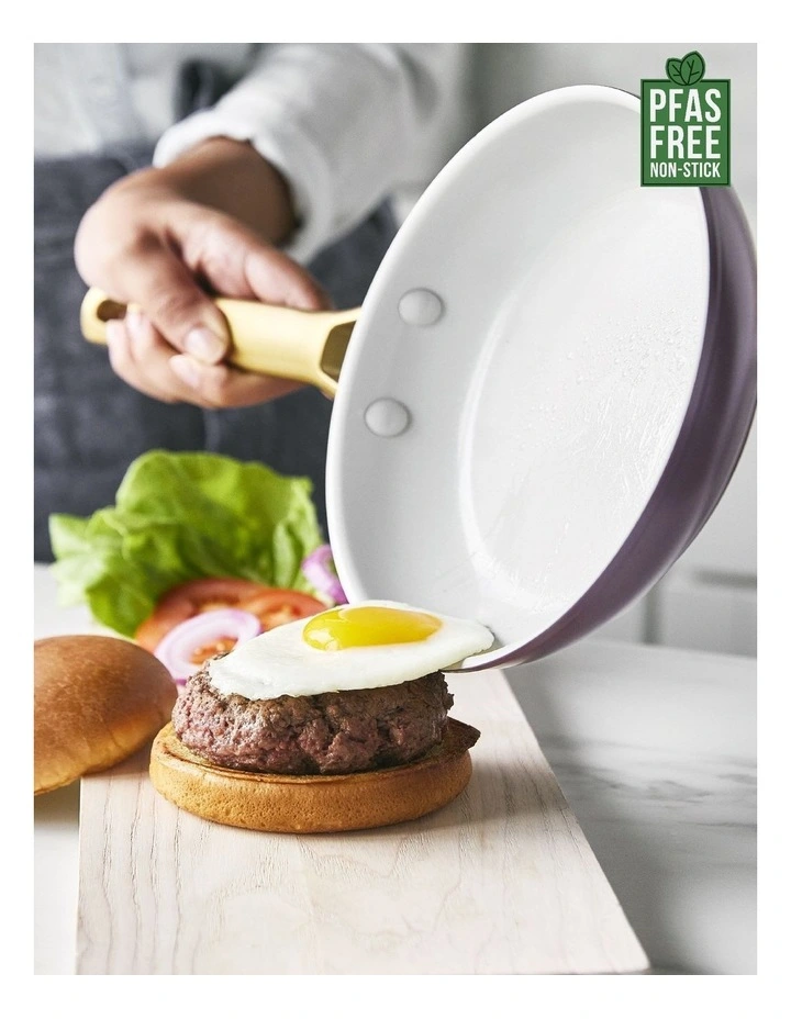GreenPan Padova 2pc Frypanset 20,28cm Chocolate Truffle PFAS-free ceramic non-stick image 2