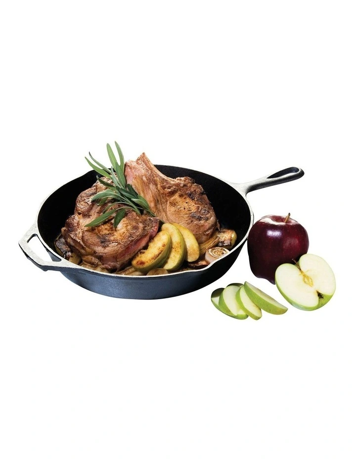 Cast Iron Skillet With Helper Handle 30cm in Black image 7