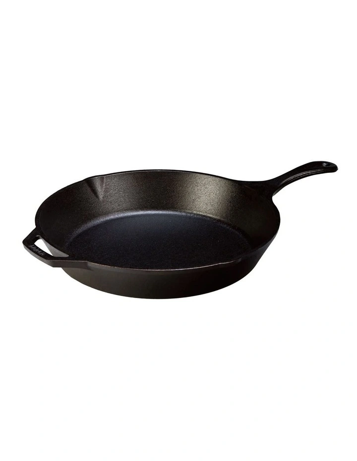 Cast Iron Skillet With Helper Handle 33cm in Black image 3
