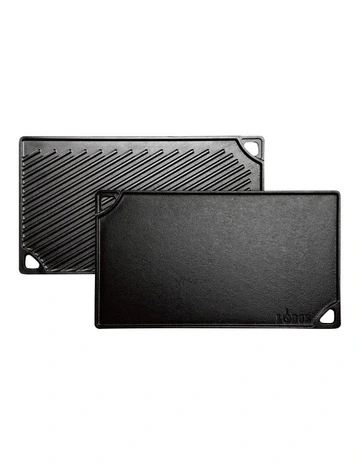 Rectangular Cast Iron Reversible Grill in Black