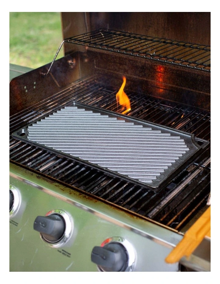 Rectangular Cast Iron Reversible Grill in Black image 4