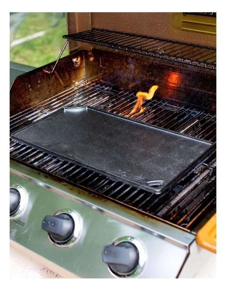Rectangular Cast Iron Reversible Grill in Black image 5