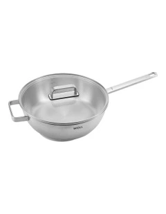 Steel Saute Pan With Lid 28cm in Silver