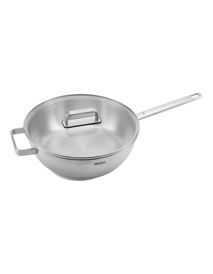 Steel Saute Pan With Lid 28cm in Silver image 1