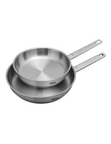 Steel Twin Frypan Set 20x28cm in Silver