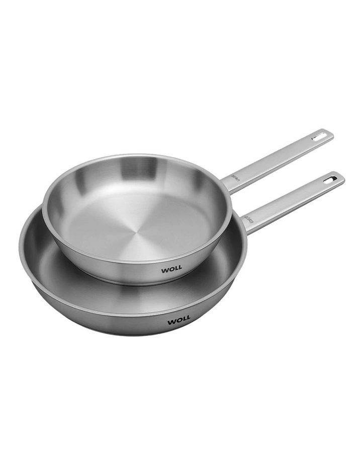 Steel Twin Frypan Set 20x28cm in Silver image 1