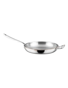 Con Cuore Stainless Steel Induction Open Skillet With Helper Handle 30cm in Silver