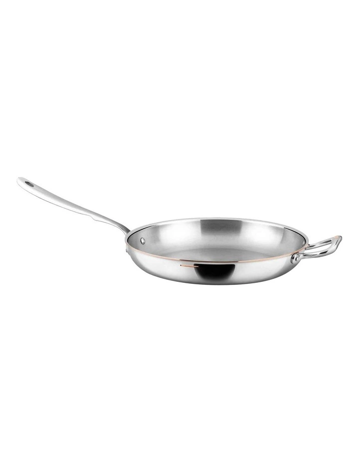 Con Cuore Stainless Steel Induction Open Skillet With Helper Handle 30cm in Silver image 1