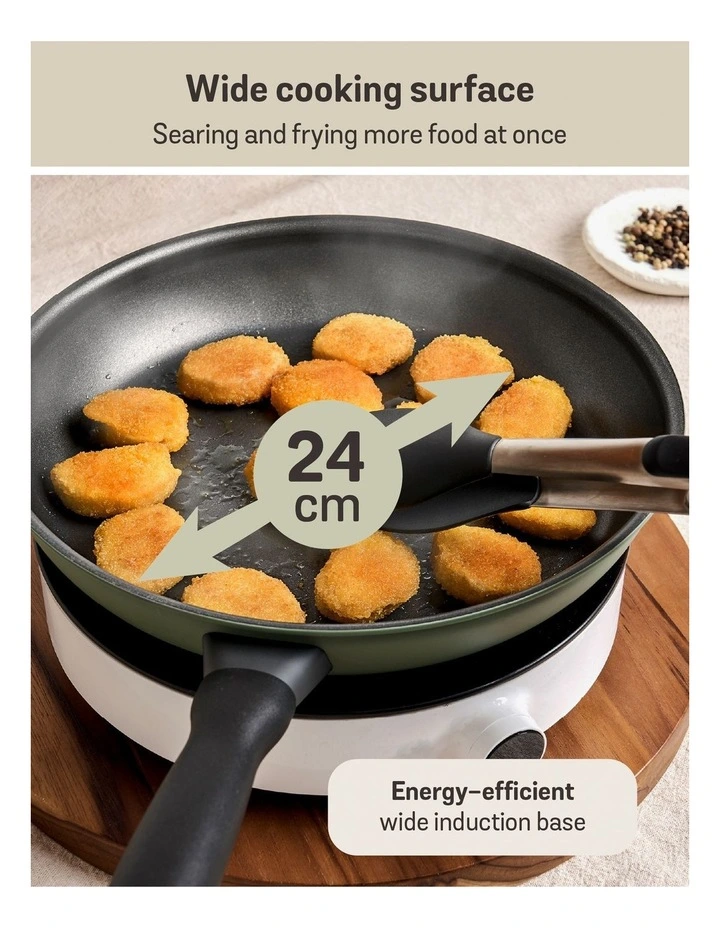 Moda Induction Open French Frypan 24cm in Green image 4