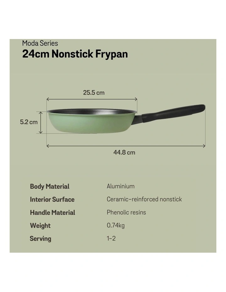 Moda Induction Open French Frypan 24cm in Green image 7