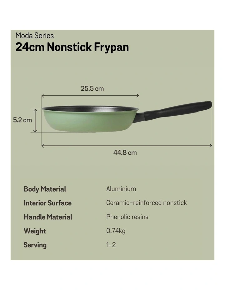Moda Induction Open French Frypan 24cm in Green image 7