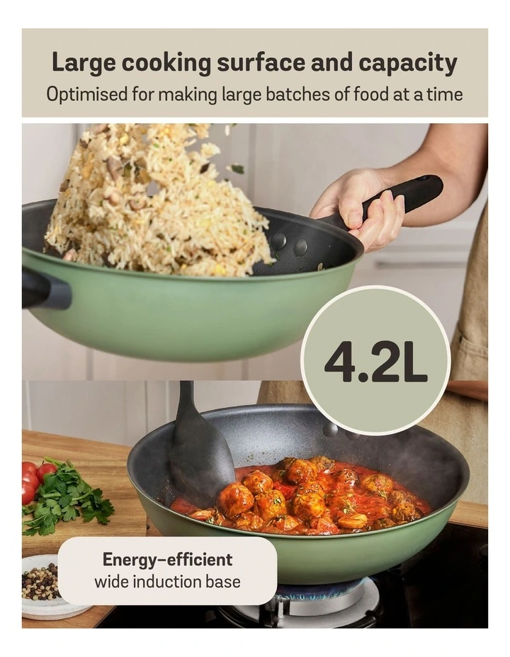 Moda Induction Stirfy 32cm in Green image 4