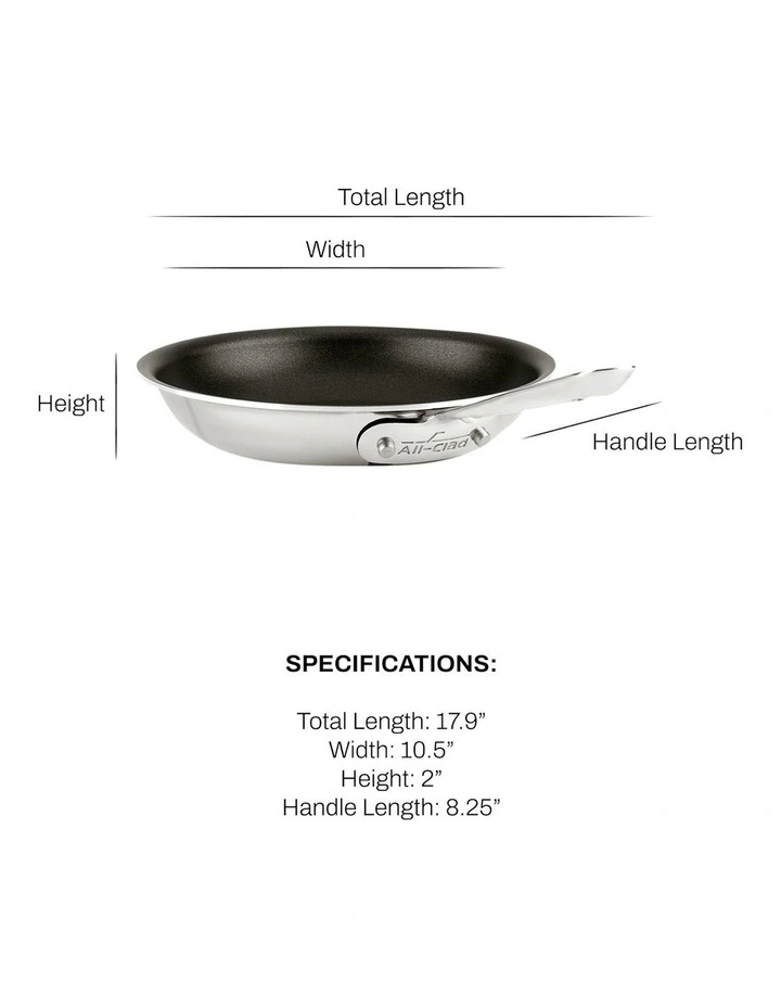 D3 Induction Non-Stick Stainless Steel Frypan 25cm in Silver image 3