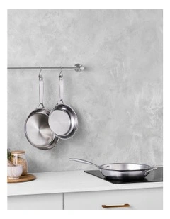 Classic Stainless Steel Frying Pan UC Set 3 Pieces in Silver