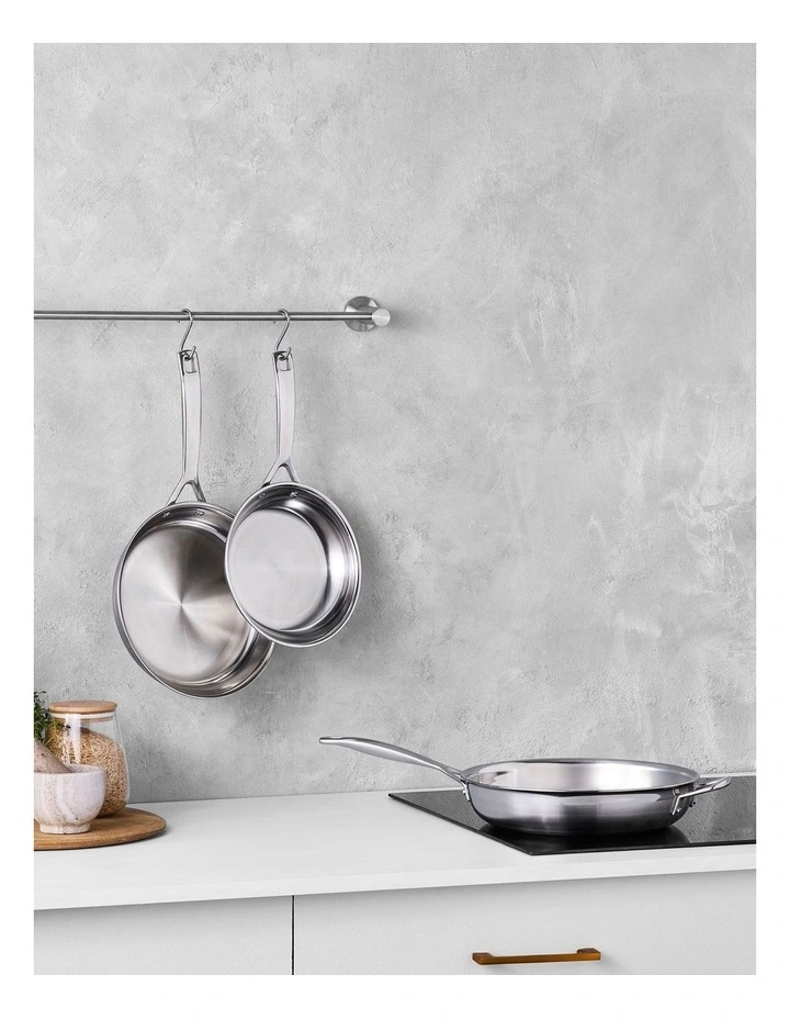 Classic Stainless Steel Frying Pan UC Set 3 Pieces in Silver image 1