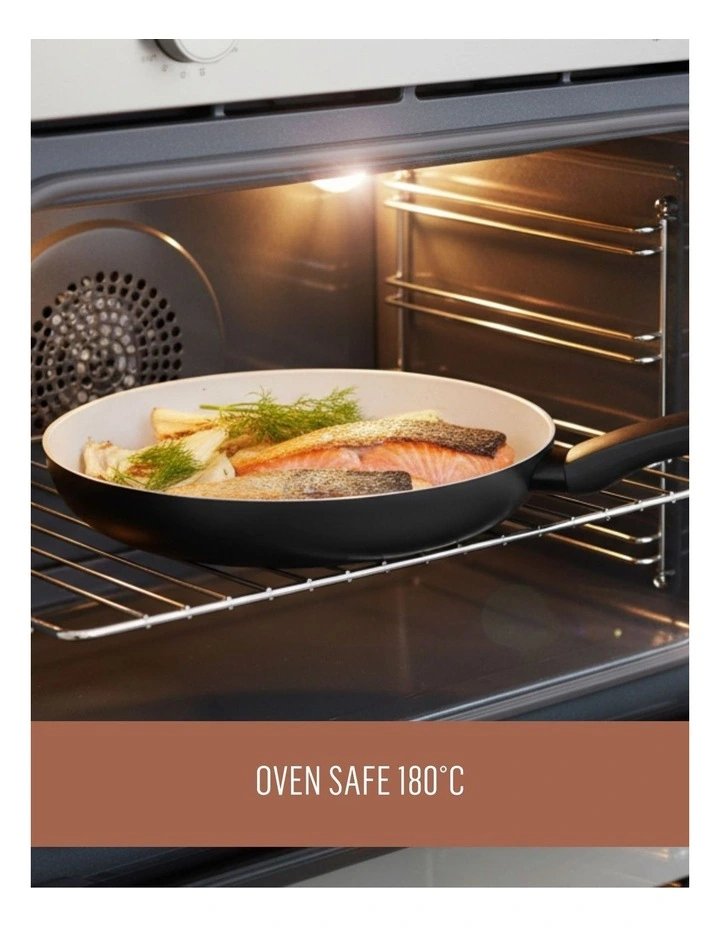 Essenza Nonstick Ceramic Open French Skillet 24cm in Black image 5