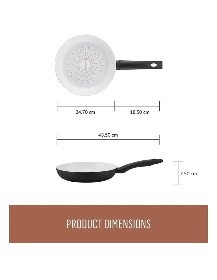 Essenza Nonstick Ceramic Open French Skillet 24cm in Black image 6