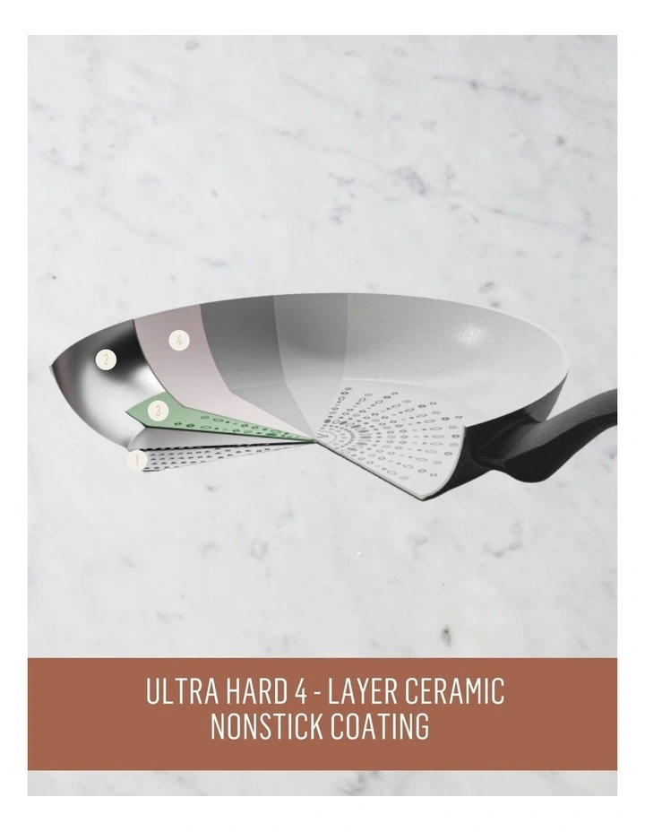 Essenza Nonstick Ceramic Open French Skillet 28cm in Black image 4