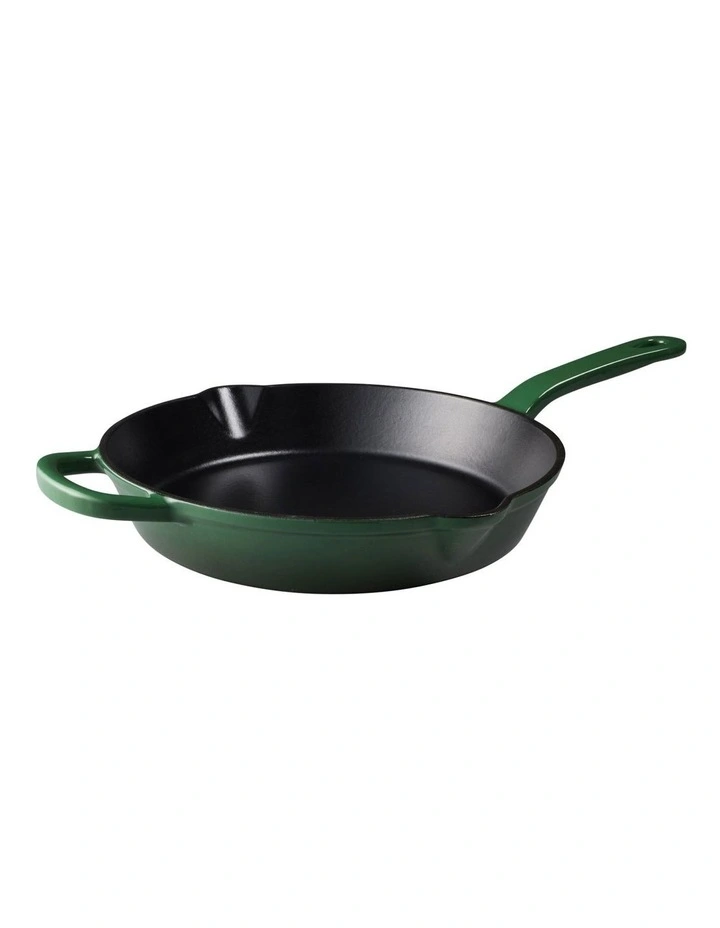 Cast Iron Frypan 26cm in English Racing Green image 2