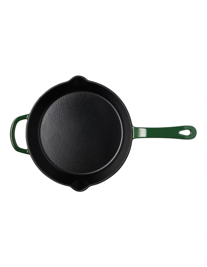 Cast Iron Frypan 26cm in English Racing Green image 5