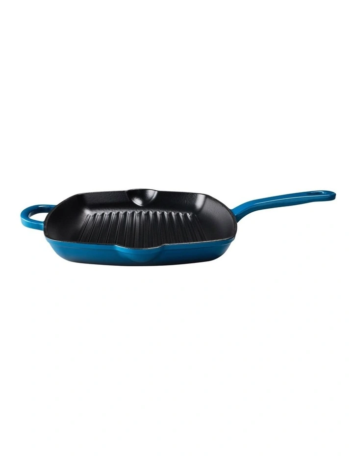 Cast Iron Grill Pan 27.5cm in Midnight Blue image 1