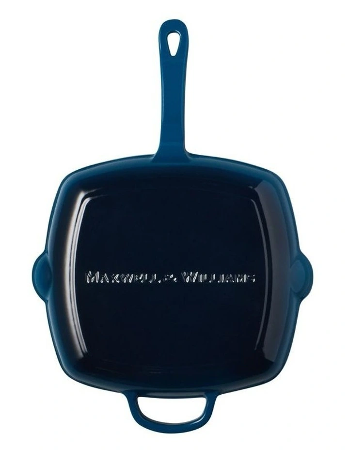 Cast Iron Grill Pan 27.5cm in Midnight Blue image 3