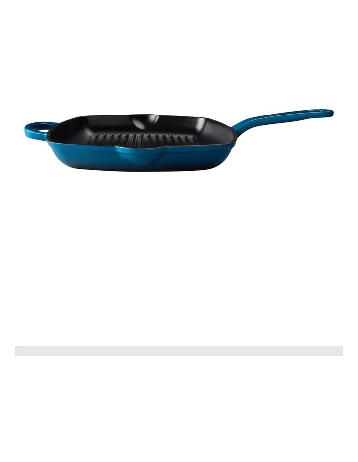 Cast Iron Grill Pan 27.5cm in Midnight Blue image 4