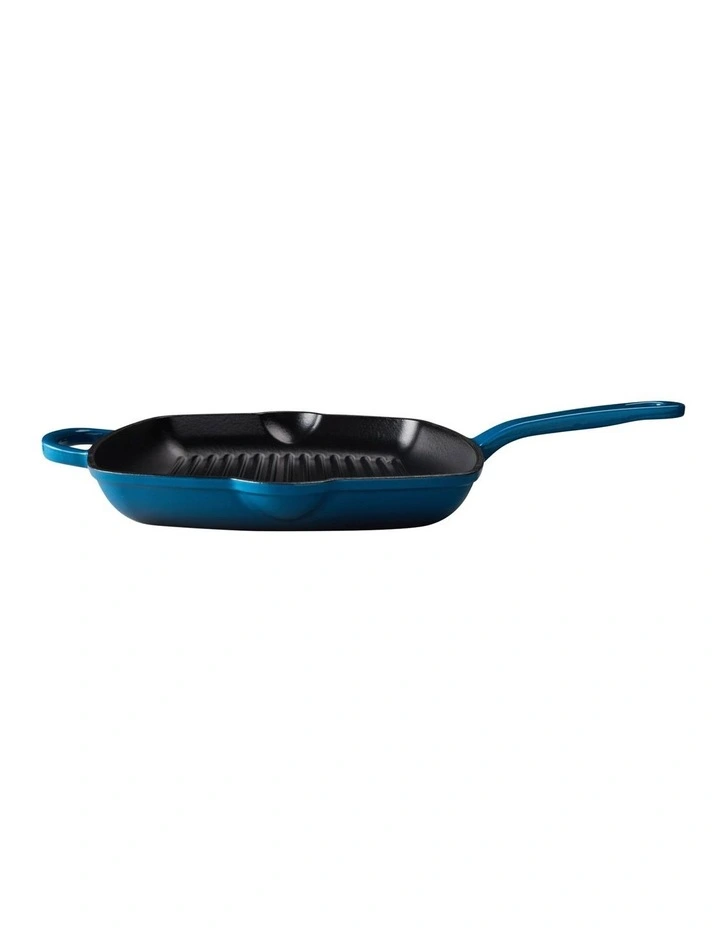 Cast Iron Grill Pan 27.5cm in Midnight Blue image 4