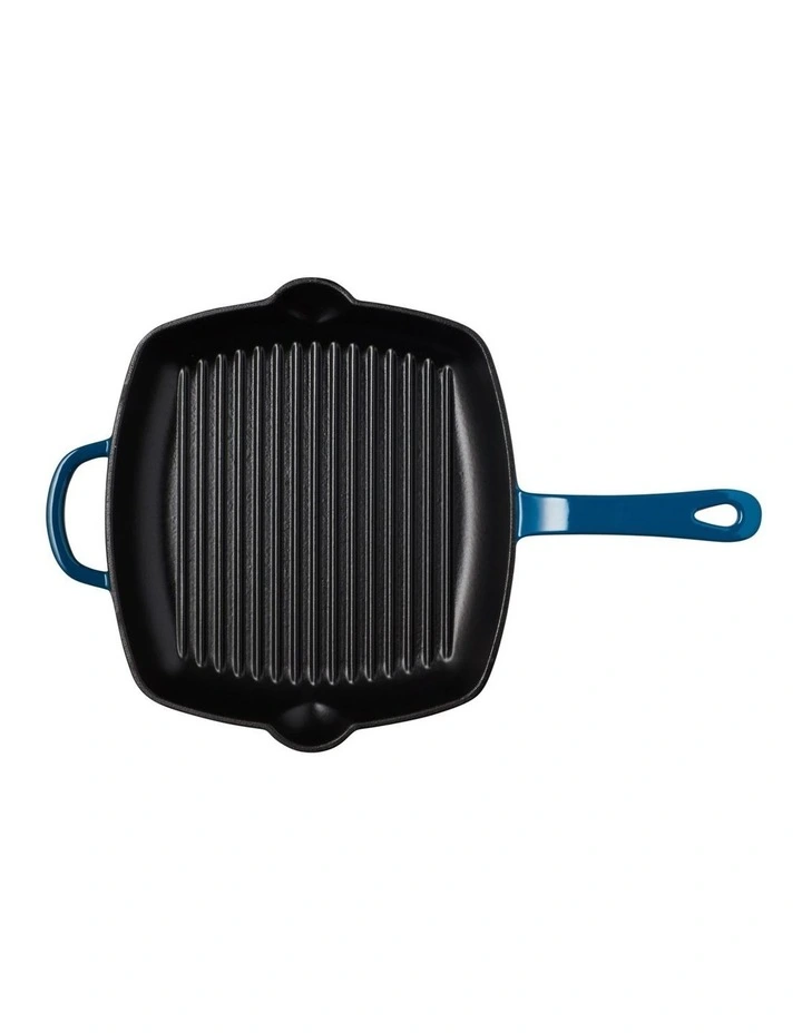 Cast Iron Grill Pan 27.5cm in Midnight Blue image 5