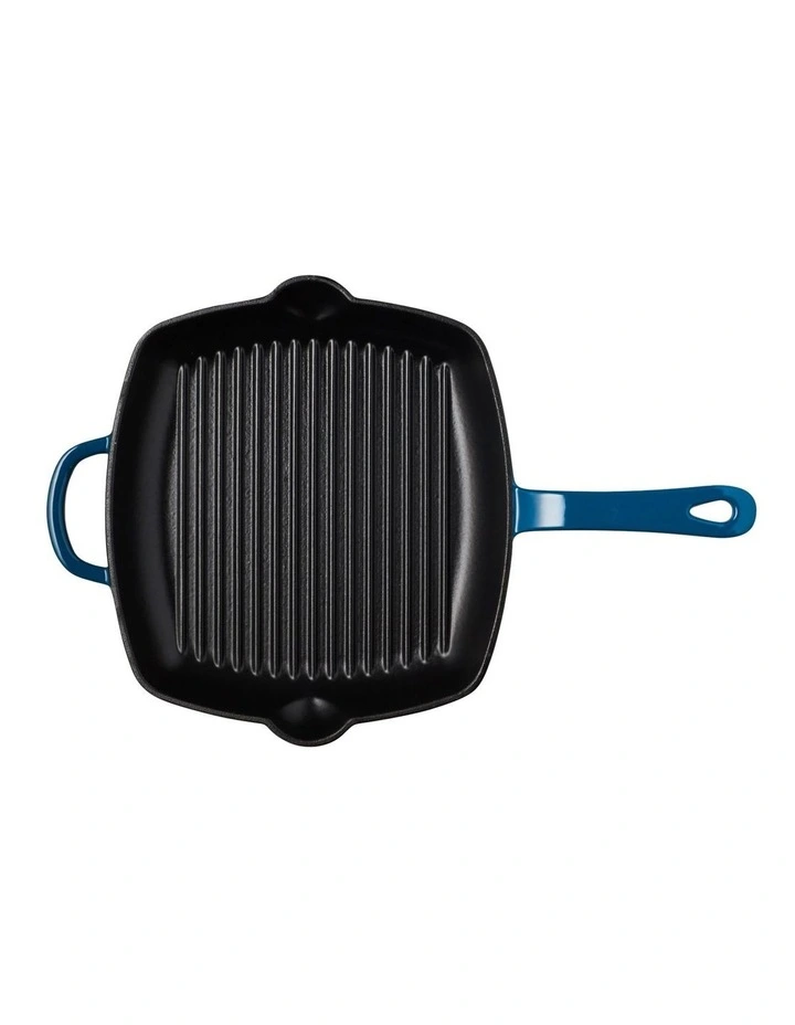Cast Iron Grill Pan 27.5cm in Midnight Blue image 5