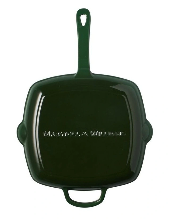 Cast Iron Grill Pan 27.5cm in English Racing Green image 3