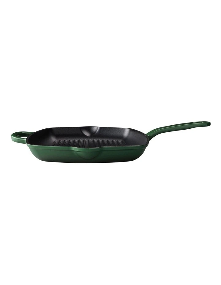 Cast Iron Grill Pan 27.5cm in English Racing Green image 4